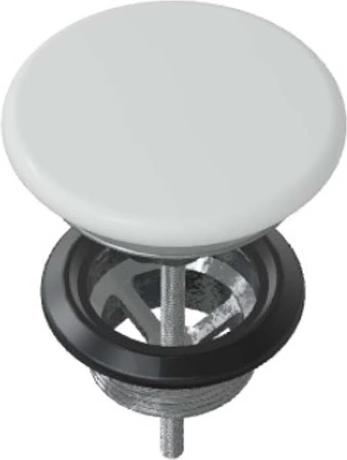 Xenz Afvoerplug Rosa | 5 4" | Click waste | Keramiek | Rond | Wit - Foto 3