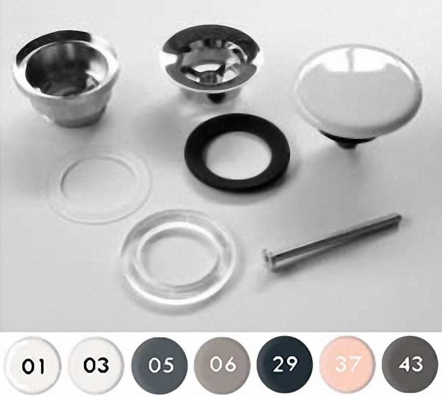 Xenz Afvoerplug Rosa | 5 4" | Click waste | Keramiek | Rond | Zwart - Foto 3