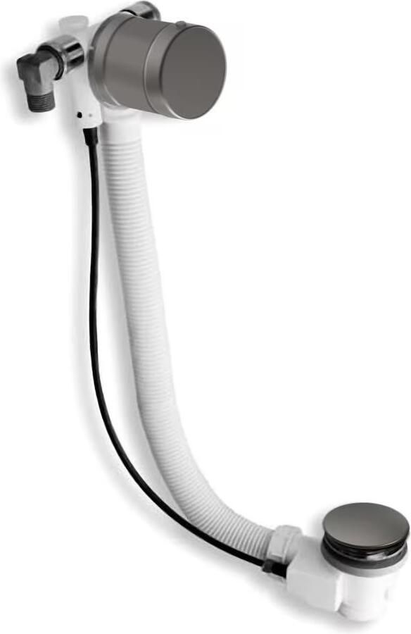 Xenz Badafvoer Pure | Vulcombinatie met overloop | Draaiknop | Rond | Grafiet geborsteld - Foto 3