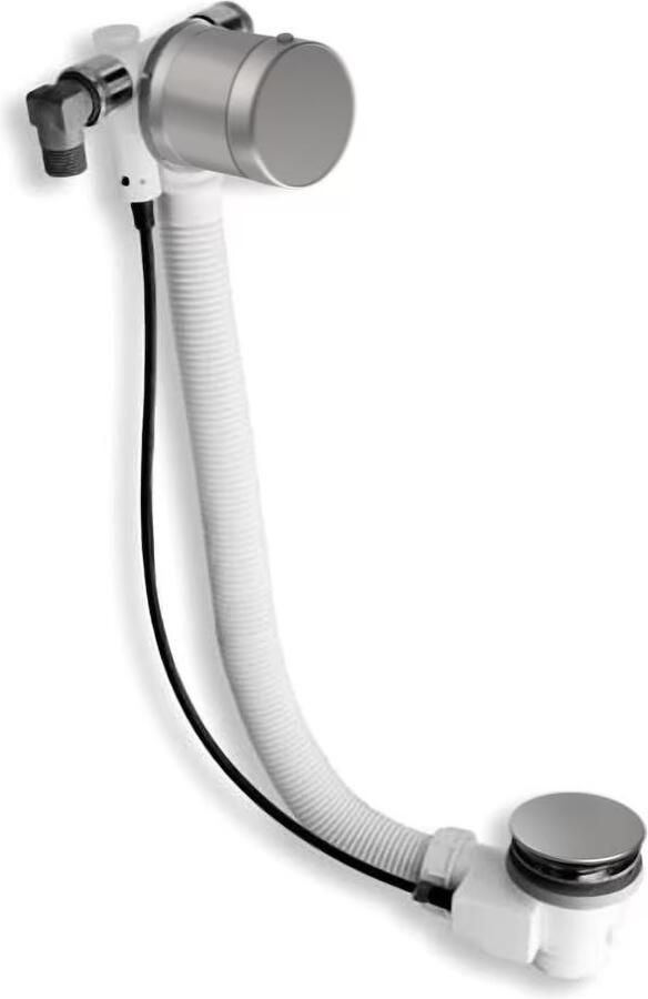 Xenz Verlengde badafvoer overloopcombinatie tbv Society 190x120 Gomera 190x90 Parel en Rondo Inox (RVS) - Foto 4