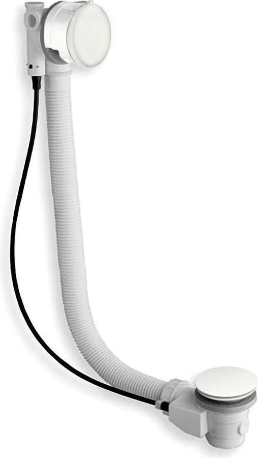 Xenz Badafvoer Pure | Vulcombinatie met overloop | Draaiknop | Rond | Wit glans - Foto 3