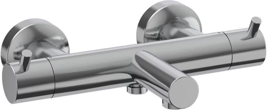 Xenz Badkraan Duero | Opbouw | Thermostaatkraan | 2-weg | 2-hendels | Rond | Chroom - Foto 2