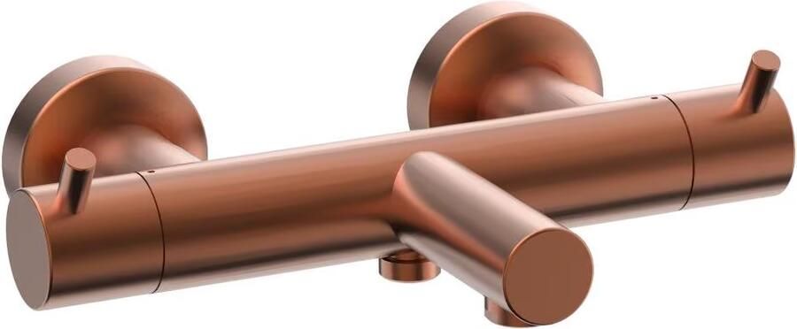 Xenz Badkraan Duero | Opbouw | Thermostaatkraan | 2-weg | 2-hendels | Rond | Koper geborsteld - Foto 2