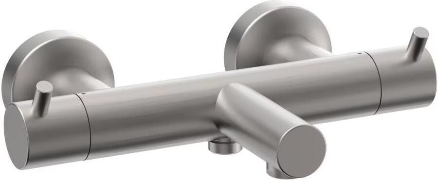 Xenz Badkraan Duero | Opbouw | Thermostaatkraan | 2-weg | 2-hendels | Rond | RVS look - Foto 2