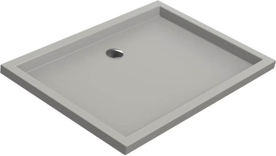 Xenz Douchebak Mariana | 100x75x4 cm | Incl.Afvoersifon-Chroom | Acryl | Rechthoekig | Cement mat - Foto 4