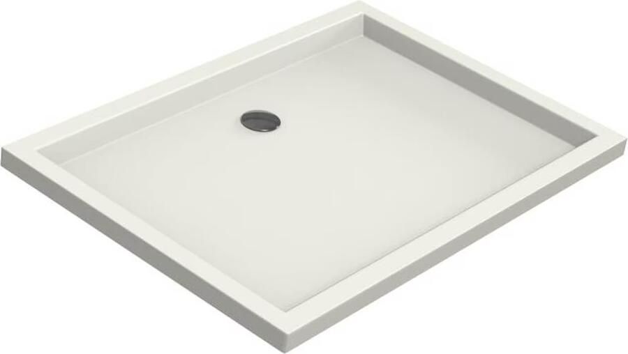 Xenz Douchebak Mariana | 100x75x4 cm | Incl.Afvoersifon-Chroom | Acryl | Rechthoekig | Wit mat - Foto 3