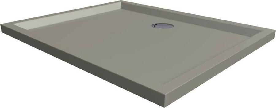 Xenz Douchebak Mariana | 100x80x4 cm | Incl.Afvoersifon-Chroom | Acryl | Rechthoekig | Cement mat - Foto 3