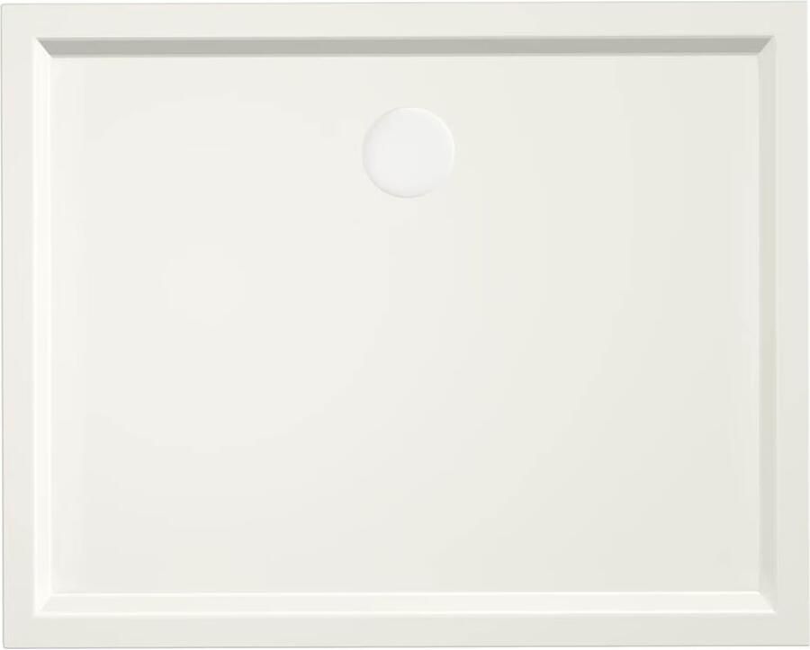 Xenz Douchebak Mariana | 100x80x4 cm | Incl.Afvoersifon-Chroom | Acryl | Rechthoekig | Pergamon glans - Foto 2