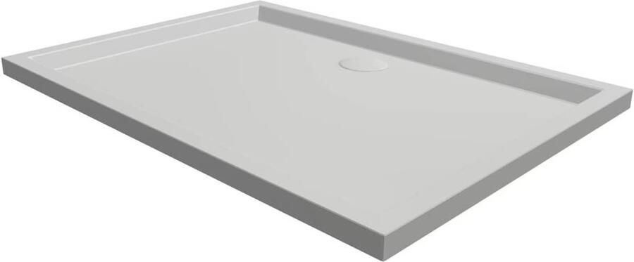 Xenz Douchebak Mariana | 110x80x4 cm | Incl.Afvoersifon-Chroom | Acryl | Rechthoekig | Wit glans - Foto 3
