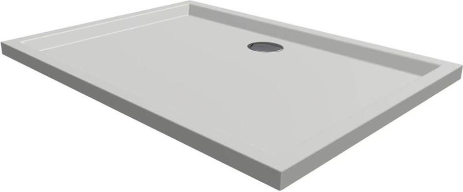 Xenz Douchebak Mariana | 110x80x4 cm | Incl.Afvoersifon-Chroom | Acryl | Rechthoekig | Wit mat - Foto 5