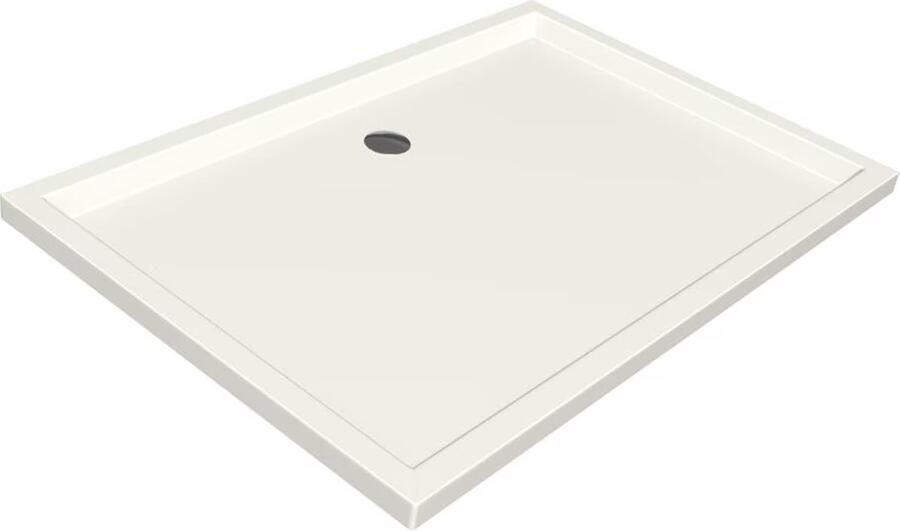 Xenz Douchebak Mariana | 120x80x4 cm | Incl.Afvoersifon-Chroom | Acryl | Rechthoekig | Wit mat - Foto 4
