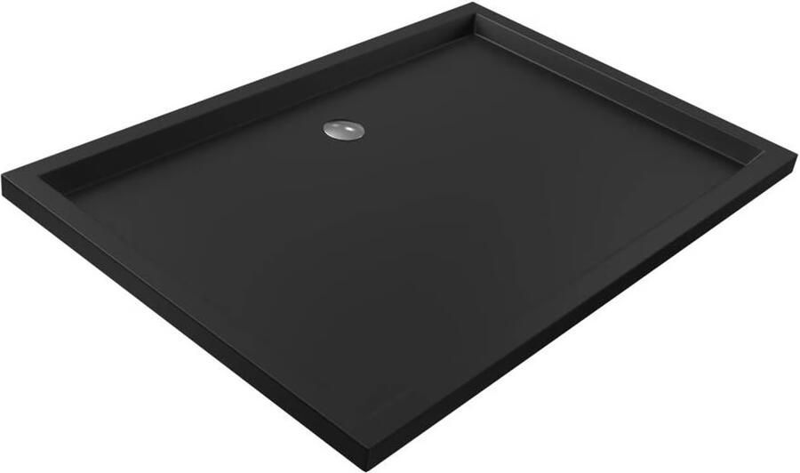 Xenz Douchebak Mariana | 120x80x4 cm | Incl.Afvoersifon-Chroom | Acryl | Rechthoekig | Zwart mat - Foto 3
