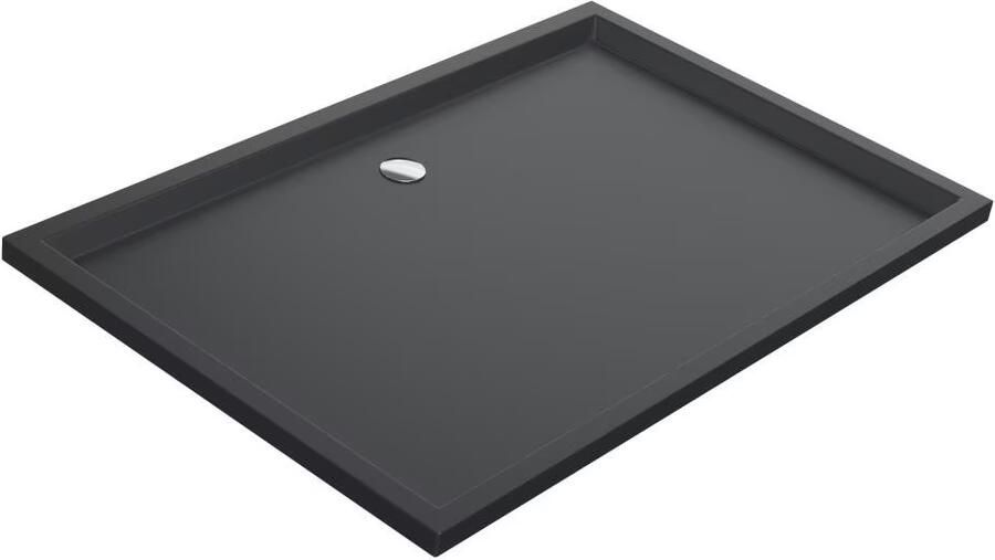Xenz Douchebak Mariana | 140x90x4 cm | Incl.Afvoersifon-Chroom | Acryl | Rechthoekig | Antraciet mat - Foto 2