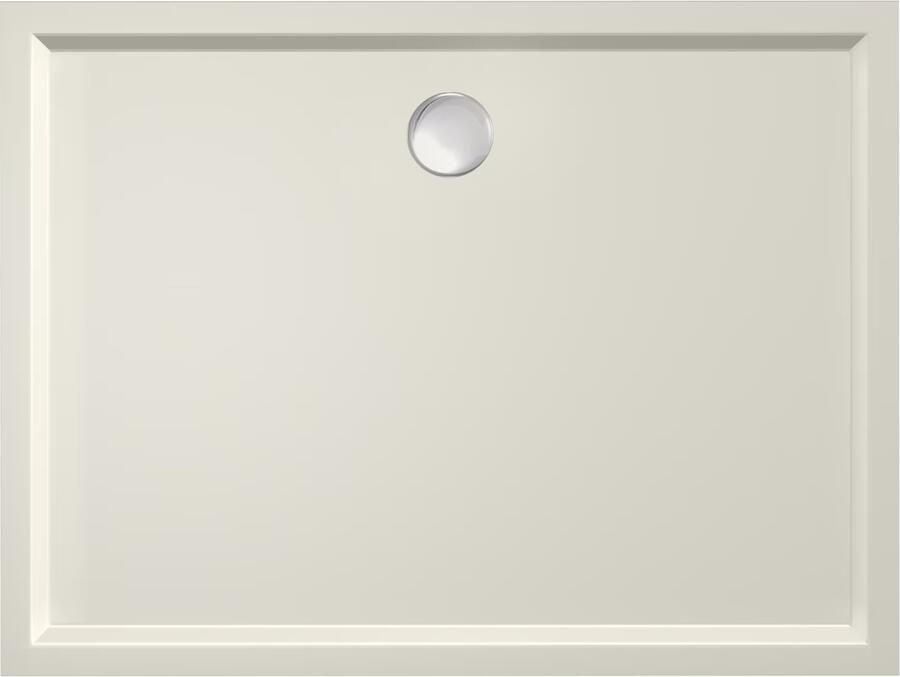 Xenz Douchebak Mariana | 150x100x4 cm | Incl.Afvoersifon-Chroom | Acryl | Rechthoekig | Pergamon glans