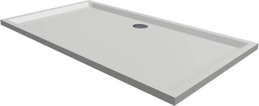 Xenz Douchebak Mariana | 160x90x4 cm | Incl.Afvoersifon-Chroom | Acryl | Rechthoekig | Wit mat - Foto 3