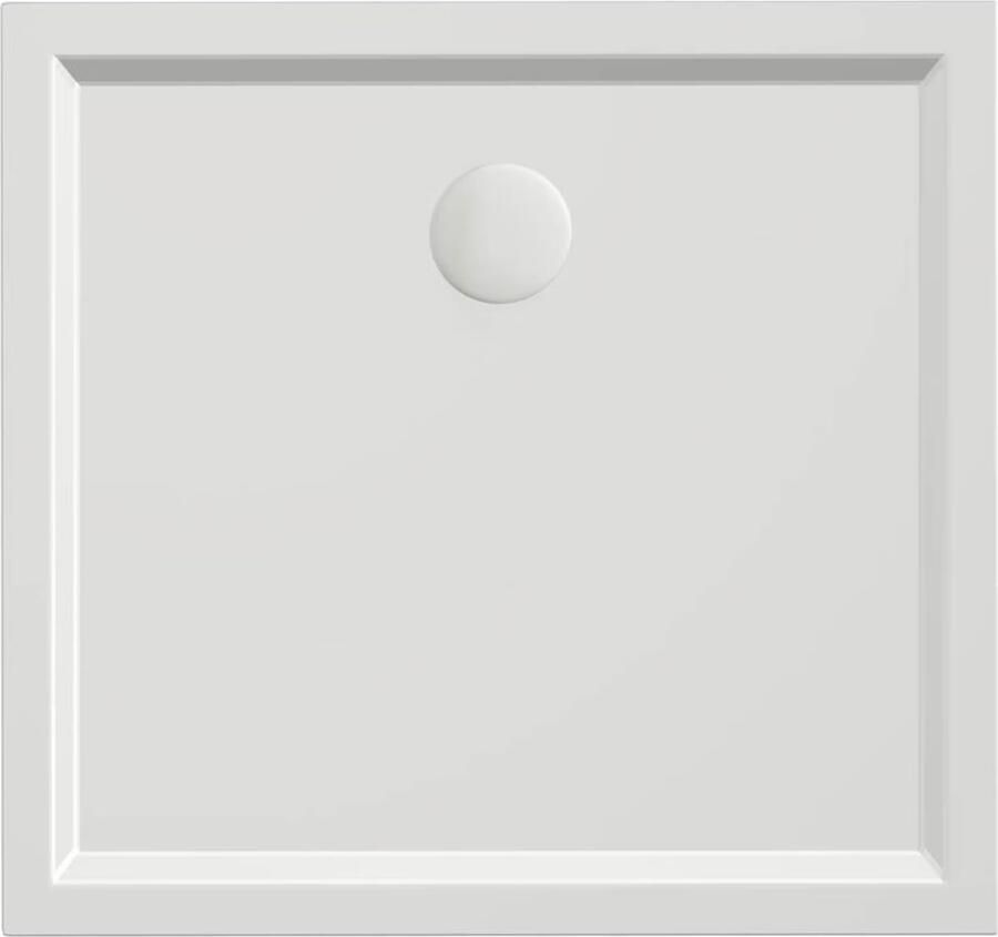 Xenz Douchebak Mariana | 80x75x4 cm | Incl.Afvoersifon-Chroom | Acryl | Rechthoekig | Wit mat