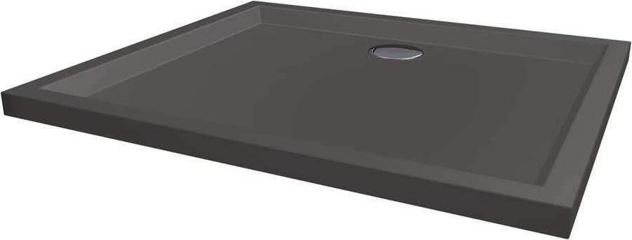 Xenz Douchebak Mariana | 90x80x4 cm | Incl.Afvoersifon-Chroom | Acryl | Rechthoekig | Antraciet mat - Foto 4