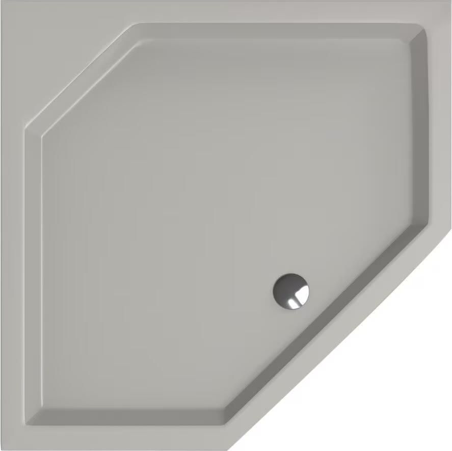Xenz Douchebak Marshall | 100x100x4 cm | Incl.Afvoersifon-Chroom | Acryl | Vijfhoek | Cement mat