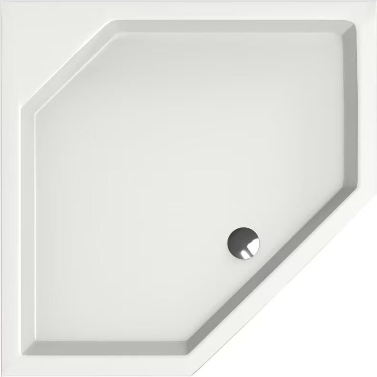 Xenz Douchebak Marshall | 90x90x4 cm | Incl.Afvoersifon-Chroom | Acryl | Vijfhoek | Wit mat - Foto 2