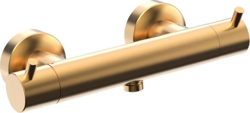 Xenz Douchekraan Duero | Opbouw | Thermostaatkraan | Tweegreeps | Goud geborsteld - Foto 2