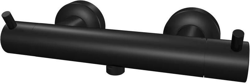 Xenz Douchekraan Duero | Opbouw | Thermostaatkraan | Tweegreeps | Mat zwart - Foto 3