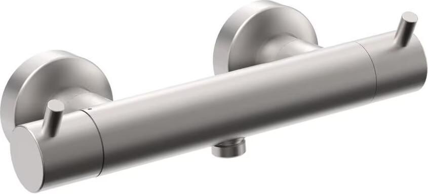 Xenz Douchekraan Duero | Opbouw | Thermostaatkraan | Tweegreeps | Rvs look - Foto 2