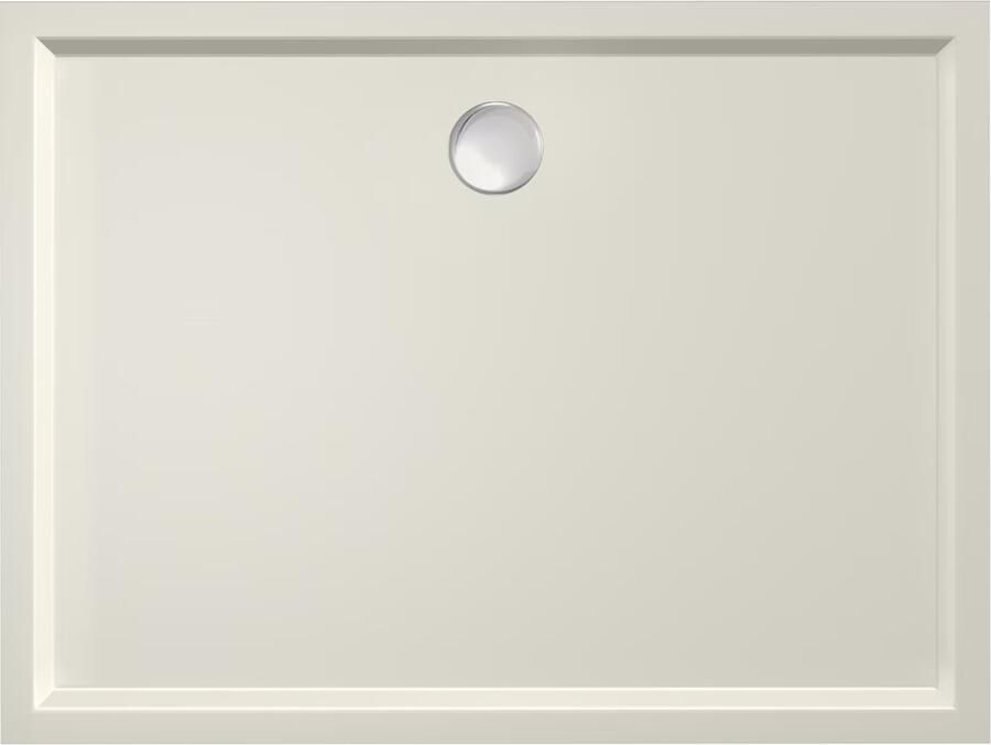 Xenz Douchevloer Mariana Plus | 150x100 cm | Incl.Afvoersifon-Chroom | Acryl | Rechthoekig | Pergamon