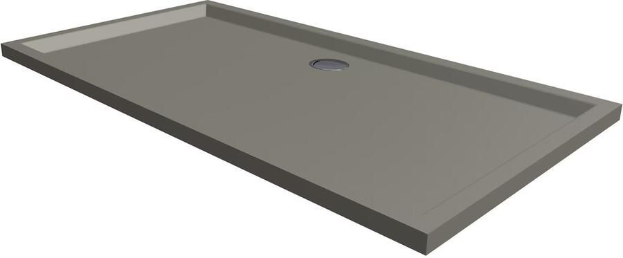 Xenz Douchevloer Mariana Plus | 120x70 cm | Incl.Afvoersifon-Chroom | Acryl | Rechthoekig | Cement - Foto 4