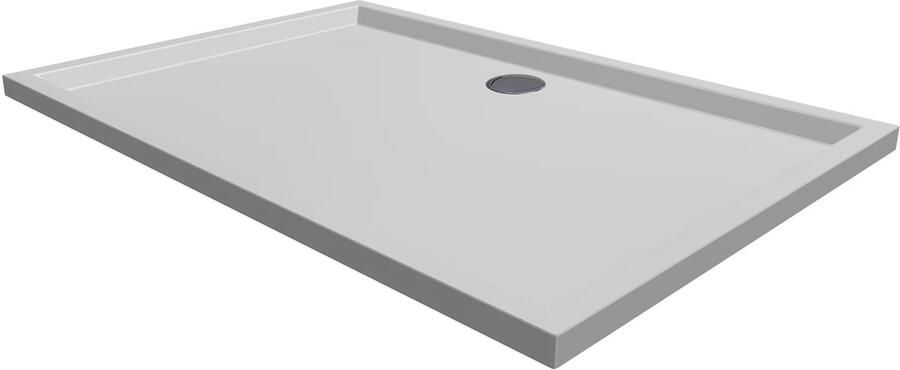 Xenz Douchevloer Mariana Plus | 120x70 cm | Incl.Afvoersifon-Chroom | Acryl | Rechthoekig | Wit - Foto 4
