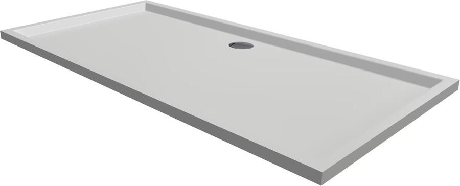 Xenz Douchevloer Mariana Plus | 160x100 cm | Incl.Afvoersifon-Chroom | Acryl | Rechthoekig | Wit - Foto 4