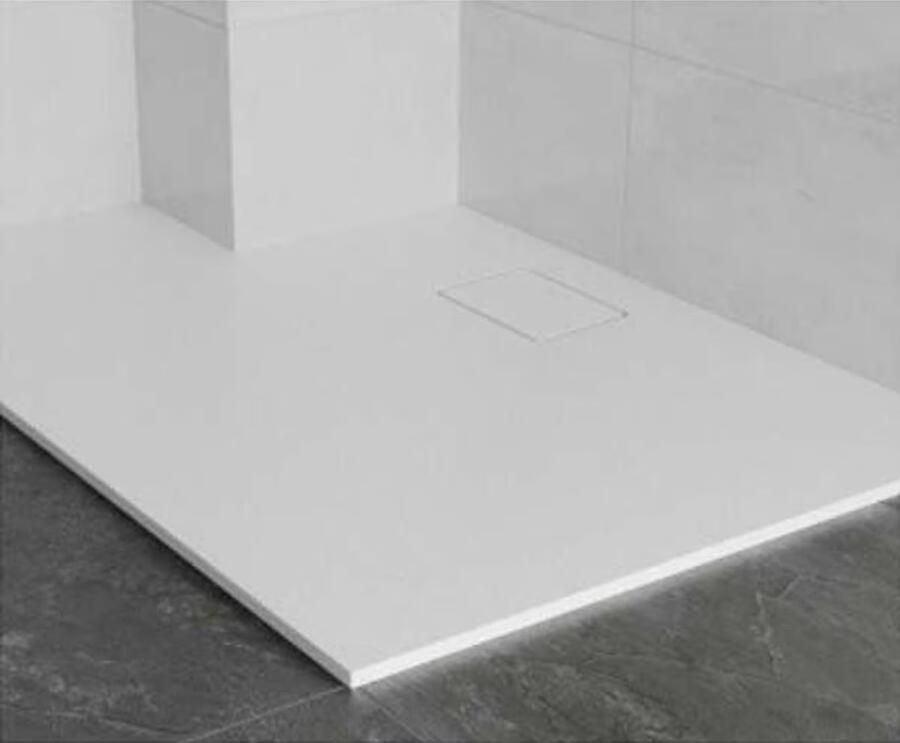 Xenz Douchevloer Plane | 120x90 cm | Composiet | Incl.Afvoer | Rechthoekig | Wit mat