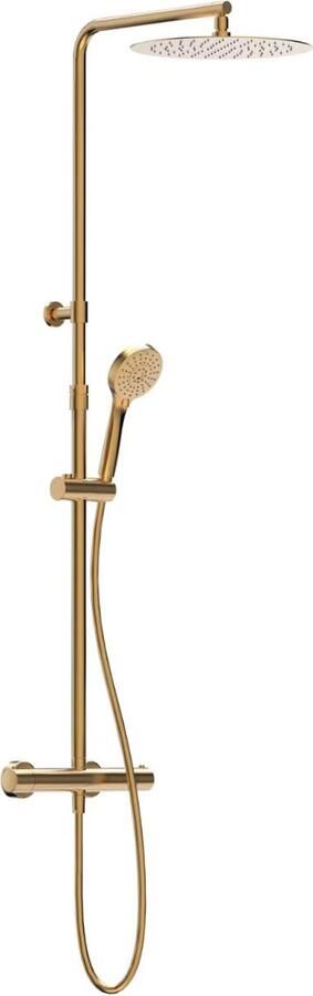 Xenz Duero regendouche set thermostaatkraan 2-weg messing goud geborsteld - Foto 3