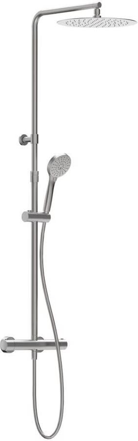 Xenz Duero regendouche set thermostaatkraan 2-weg messing rvs look - Foto 3