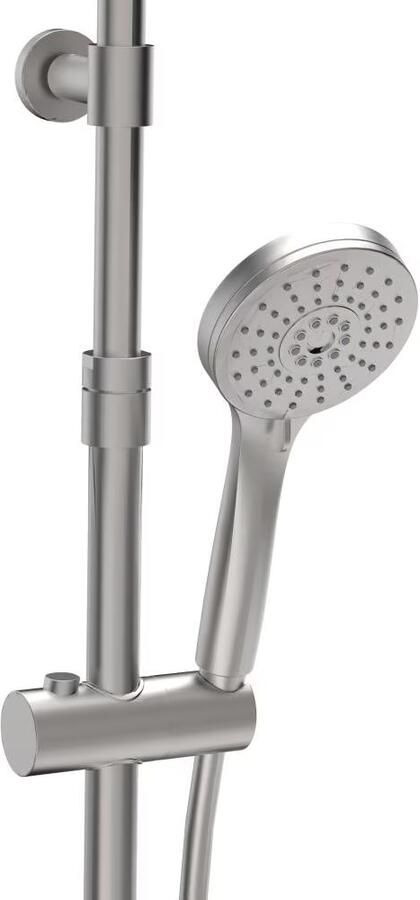 Xenz Duero regendouche set thermostaatkraan 2-weg messing rvs look - Foto 2