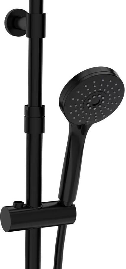 Xenz Duero regendouche set thermostaatkraan 2-weg messing zwart mat - Foto 2