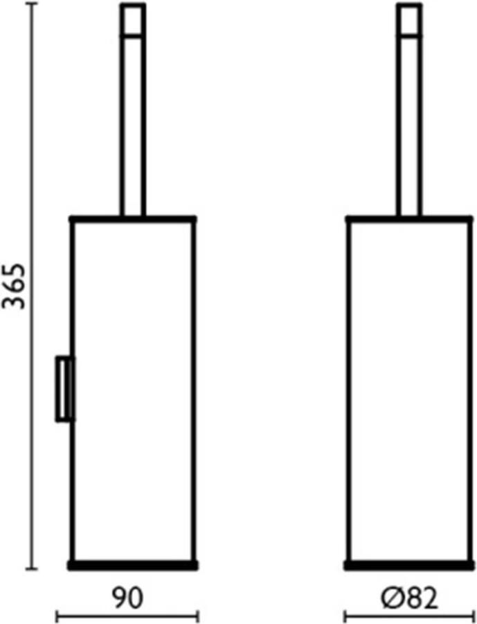 Xenz Duero toilethouder met borstel messing zwart mat