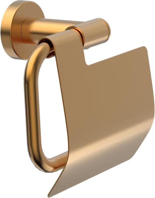 Xenz Duero toiletrol houder met klep messing goud geborsteld - Foto 3