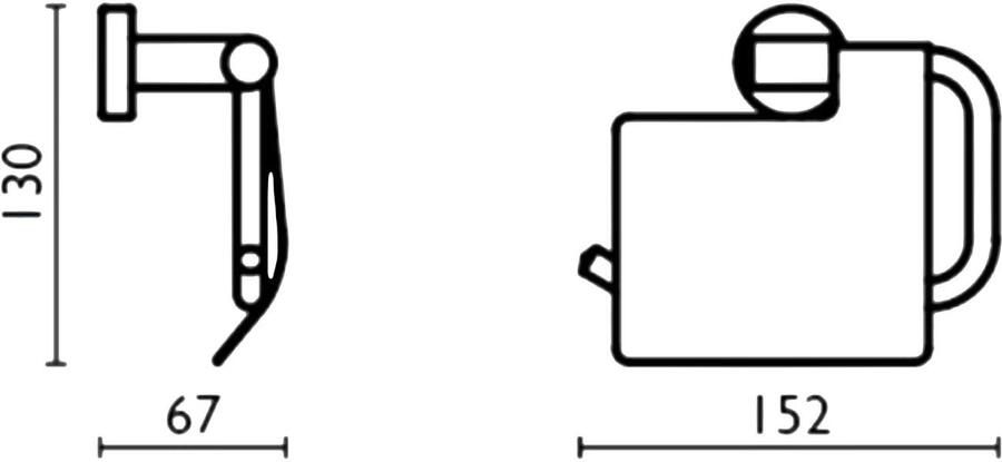 Xenz Duero toiletrol houder met klep messing goud geborsteld - Foto 2