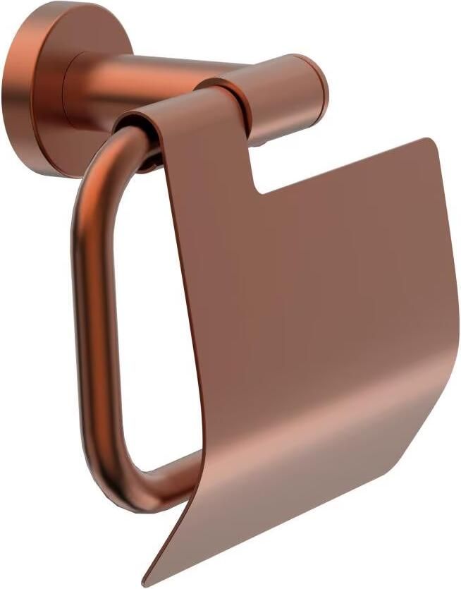 Xenz Duero toiletrol houder met klep messing koper geborsteld - Foto 3