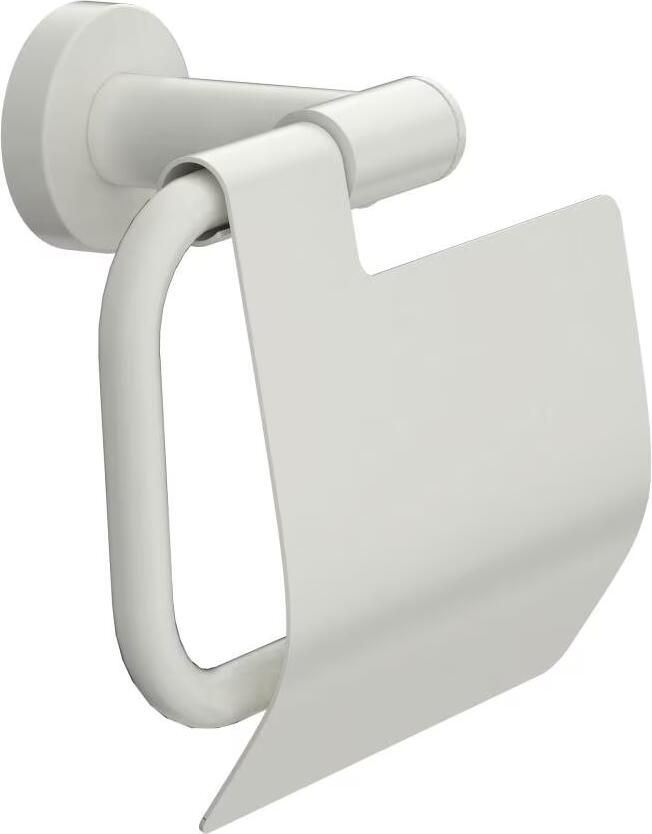 Xenz Duero toiletrol houder met klep messing wit mat - Foto 3
