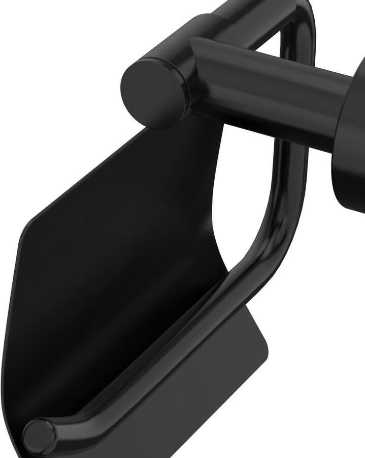 Xenz Duero toiletrol houder met klep messing zwart mat