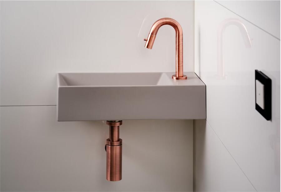 Xenz Fontein Rosa | 45x20 cm | Keramiek | Wandmontage | 1 kraangat | Rechthoek | Cement mat - Foto 3