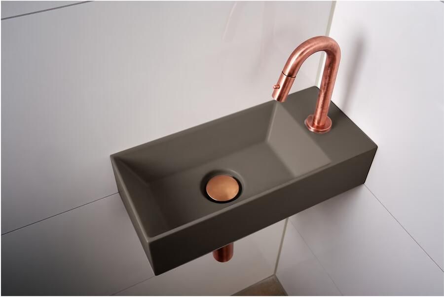 Xenz Fontein Rosa | 45x20 cm | Keramiek | Wandmontage | 1 kraangat | Rechthoek | Coffee mat - Foto 2