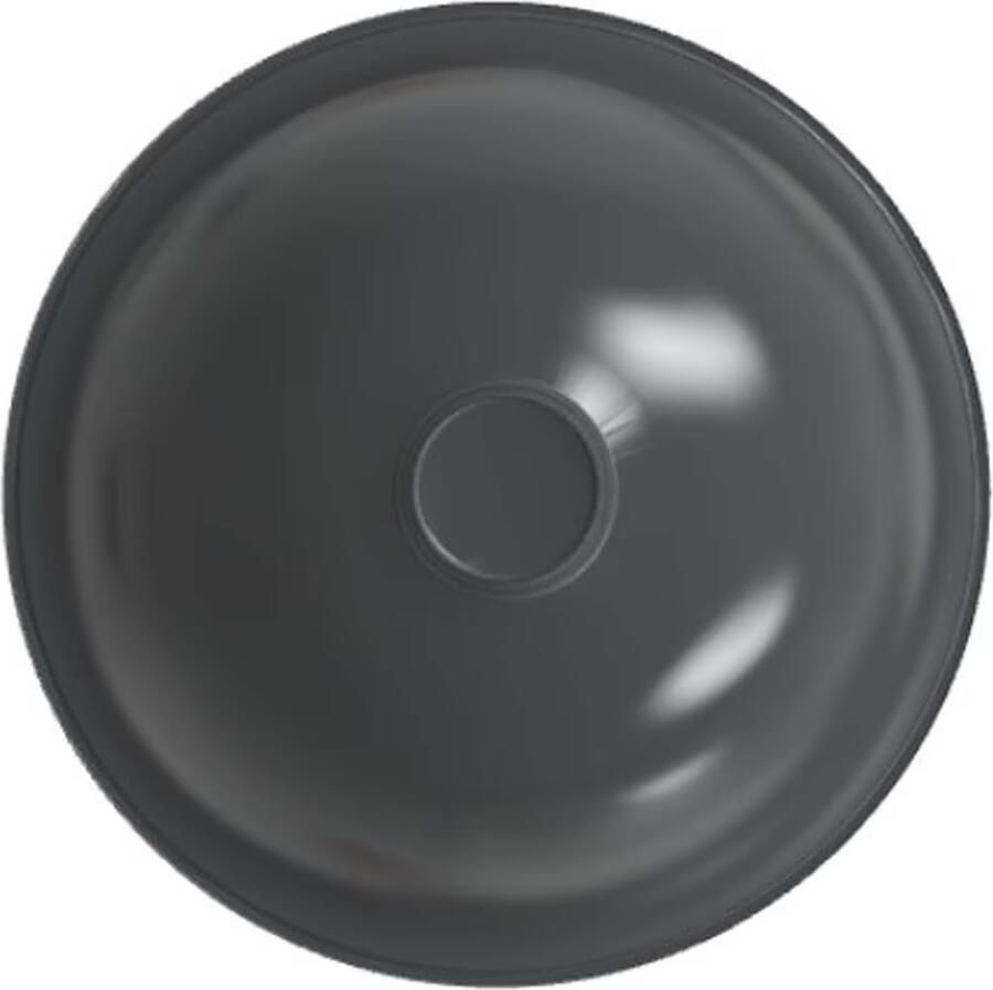 Xenz George waskom rond 37 cm keramiek zwart mat