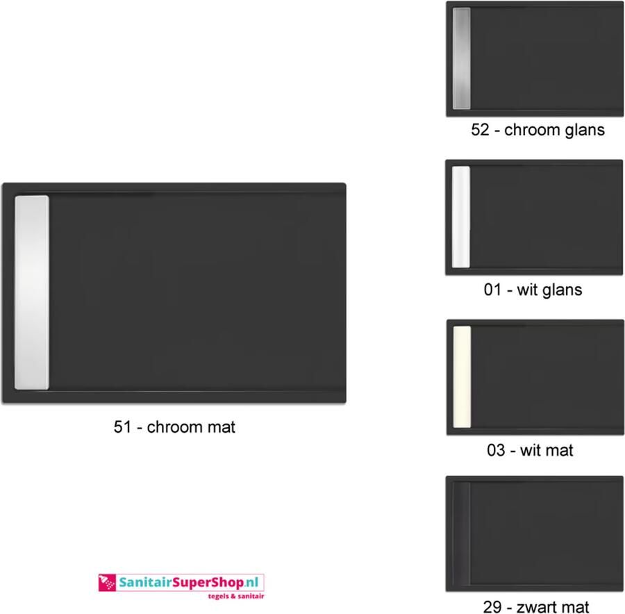 Xenz Gootcover | T.b.v Easy Tray douchevloer 100 cm | 90x14 cm | Chroom glans - Foto 2