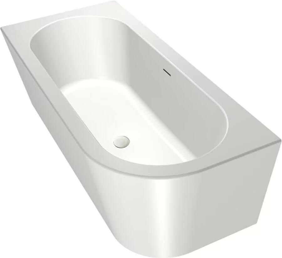 Xenz Half-vrijstaand bad Charley | 165x76 cm | Links | Incl.Badafvoer-Glans wit | Sleuf overloop | Acryl | Glans wit - Foto 2