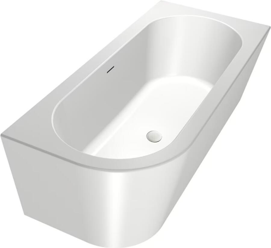 Xenz Half-vrijstaand bad Charley | 165x76 cm | Rechts | Incl.Badafvoer-Glans wit | Sleuf overloop | Acryl | Glans wit - Foto 2