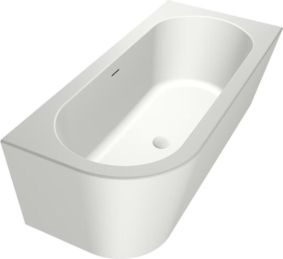 Xenz Half-vrijstaand bad Charley | 165x76 cm | Rechts | Incl.Badafvoer-Mat wit | Sleuf overloop | Acryl | Mat wit - Foto 3