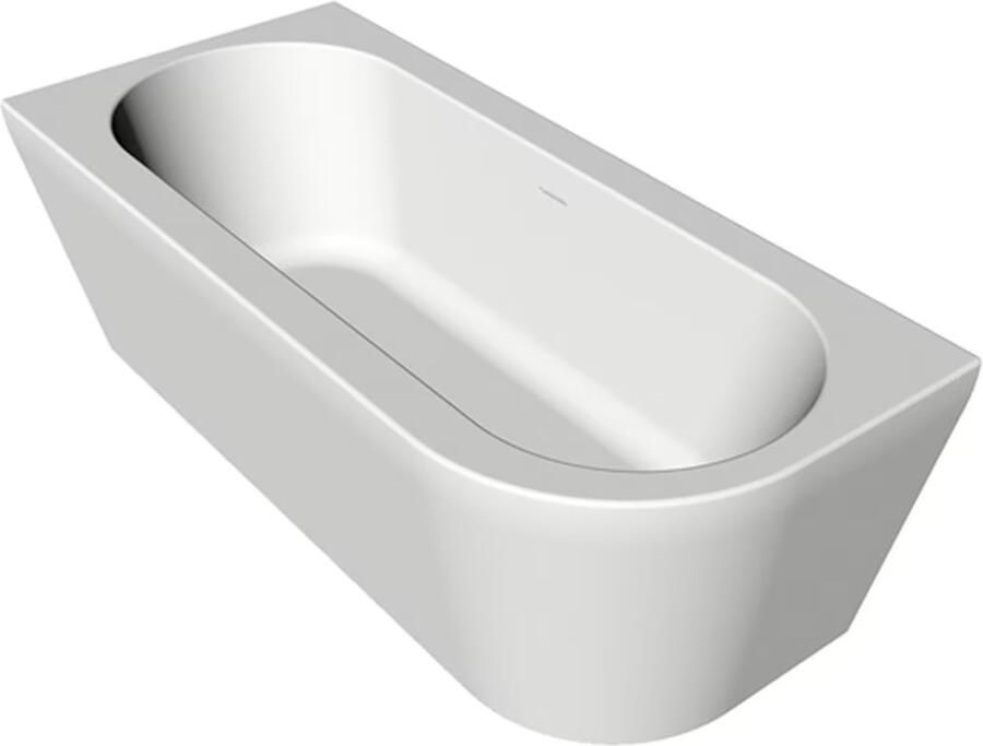 Xenz Half-vrijstaand bad Charley | 180x80 cm | Links | Incl.Badafvoer-Glans wit | Sleuf overloop | Acryl | Glans wit - Foto 2