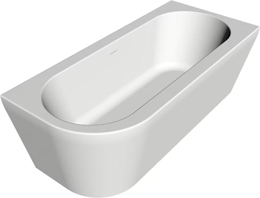 Xenz Half-vrijstaand bad Charley | 180x80 cm | Rechts | Incl.Badafvoer-Glans wit | Sleuf overloop | Acryl | Glans wit - Foto 2
